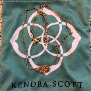 Elisa Rose Gold Pendant Necklace - Rose Gold Drusy